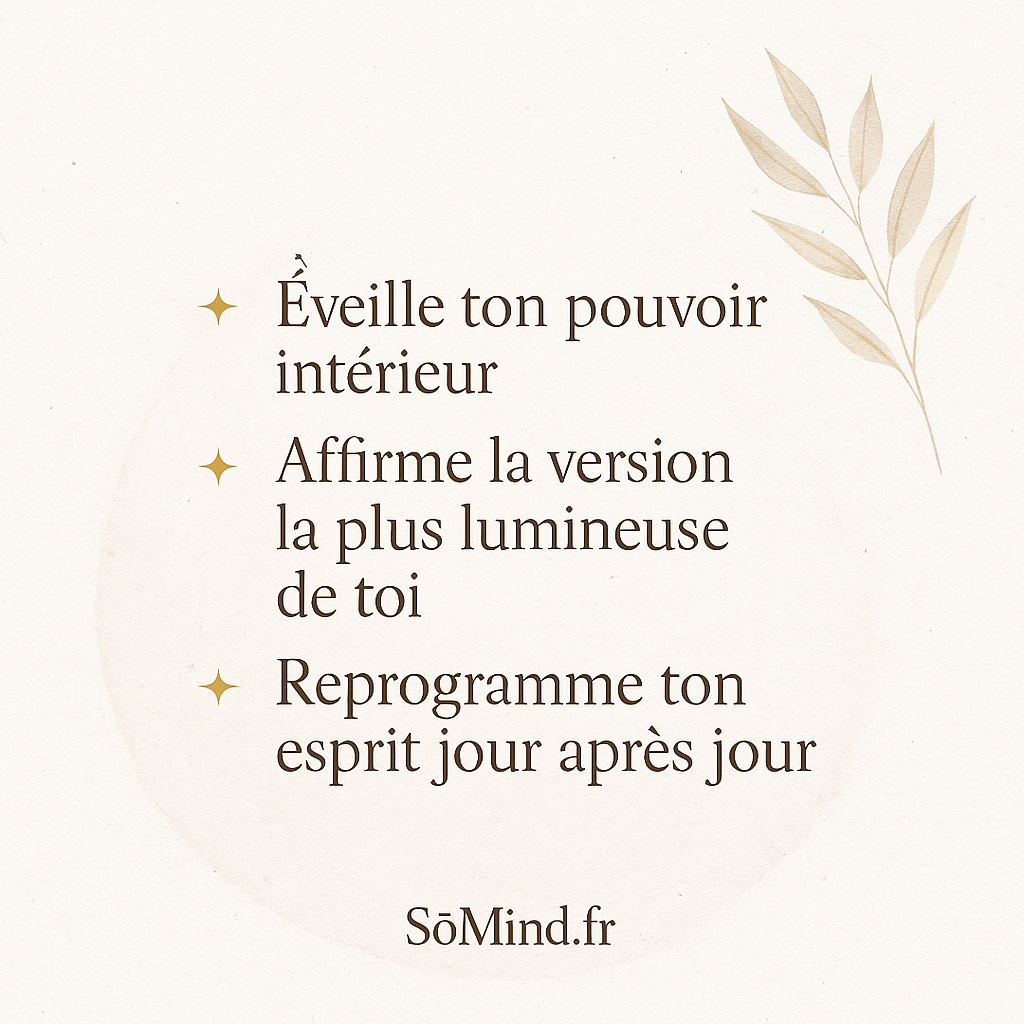 3 affirmations douces pour éveiller ton pouvoir intérieur