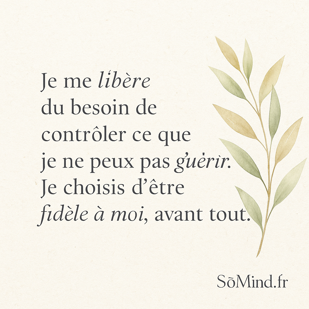 Citation guérison – Se libérer du contrôle pour guérir la blessure de trahison