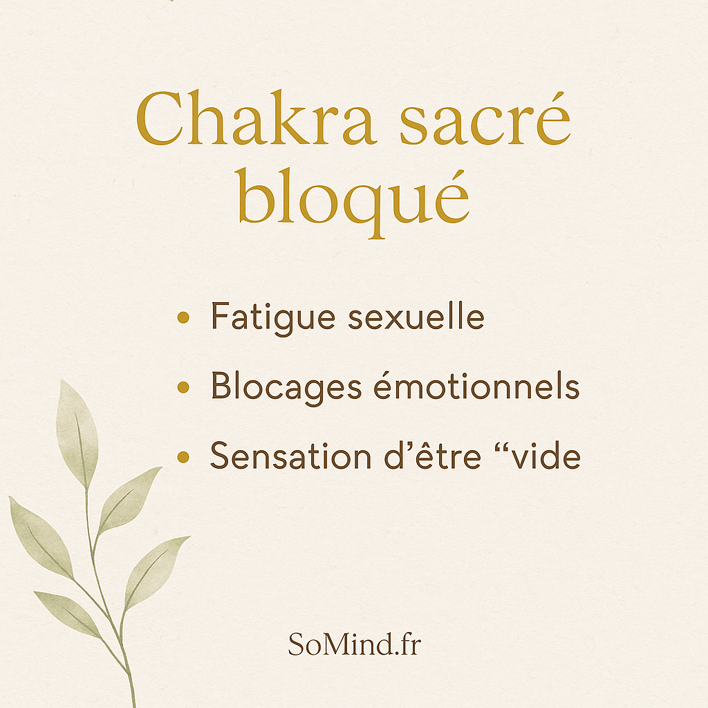 Symptômes d’un chakra sacré déséquilibré : mini-liste illustrée