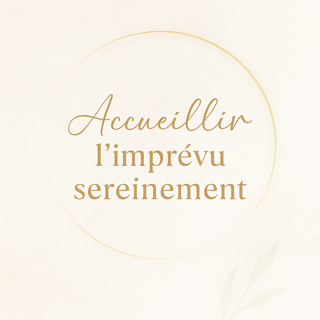 Accueillir l’imprévu sereinement, apprendre à lâcher le contrôle