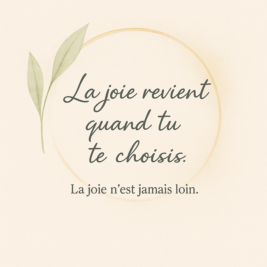 Quand tu te choisis, la joie revient