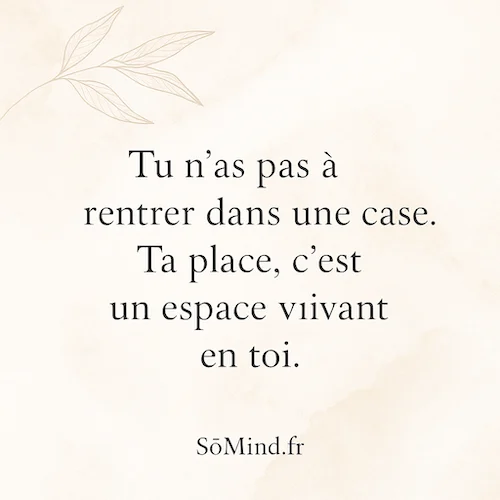citation trouver sa place Tu n’as pas à rentrer dans une case : citation inspirante